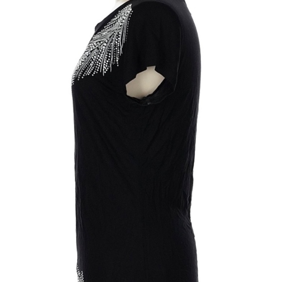 Silver beaded black t shirt - Picture 3 of 3